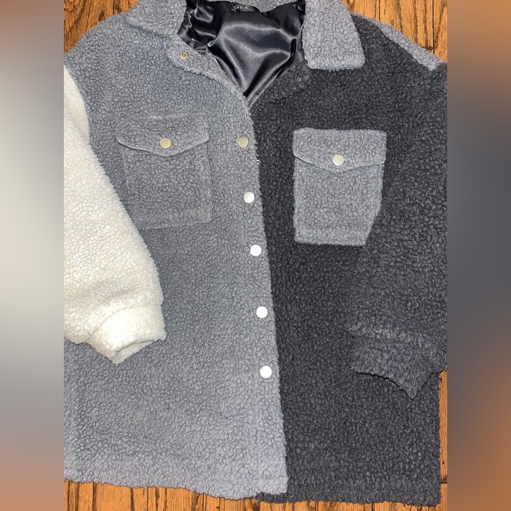 Multi colored women’s oversized teddy jacket